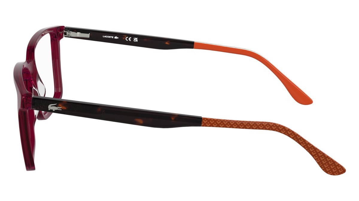 Eyeglasses Lacoste L2992 N (601) color transparent burgundy shape rectangle 
