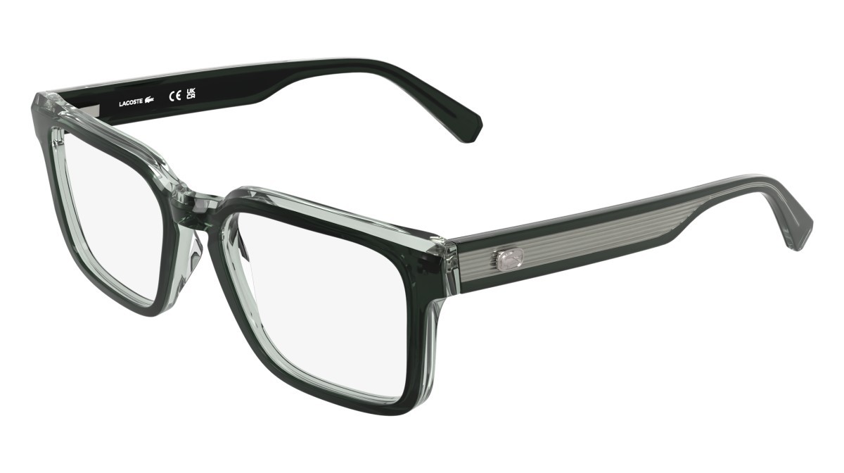 Eyeglasses Lacoste L4003 (318) color transparent dark green shape rectangle 