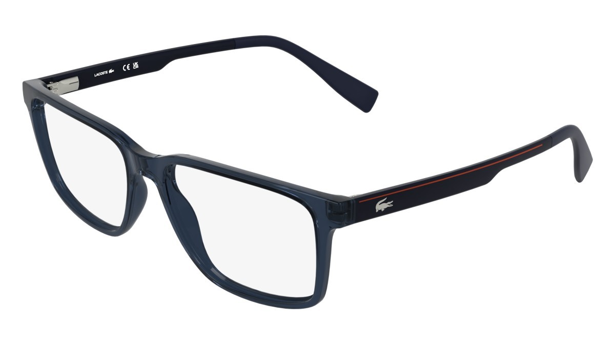 Eyeglasses Lacoste L4005 (410) color transparent blue shape rectangle 