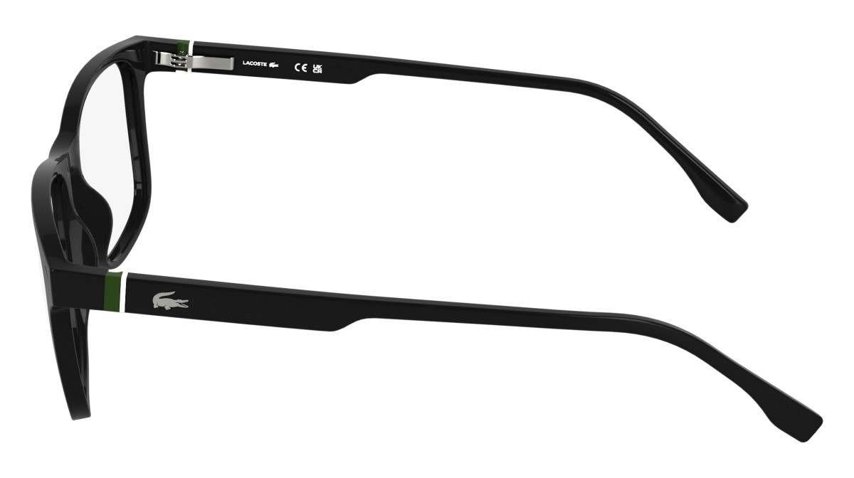 Eyeglasses Lacoste L4007MAG-SET (001) color black shape rectangle lenses solid grey