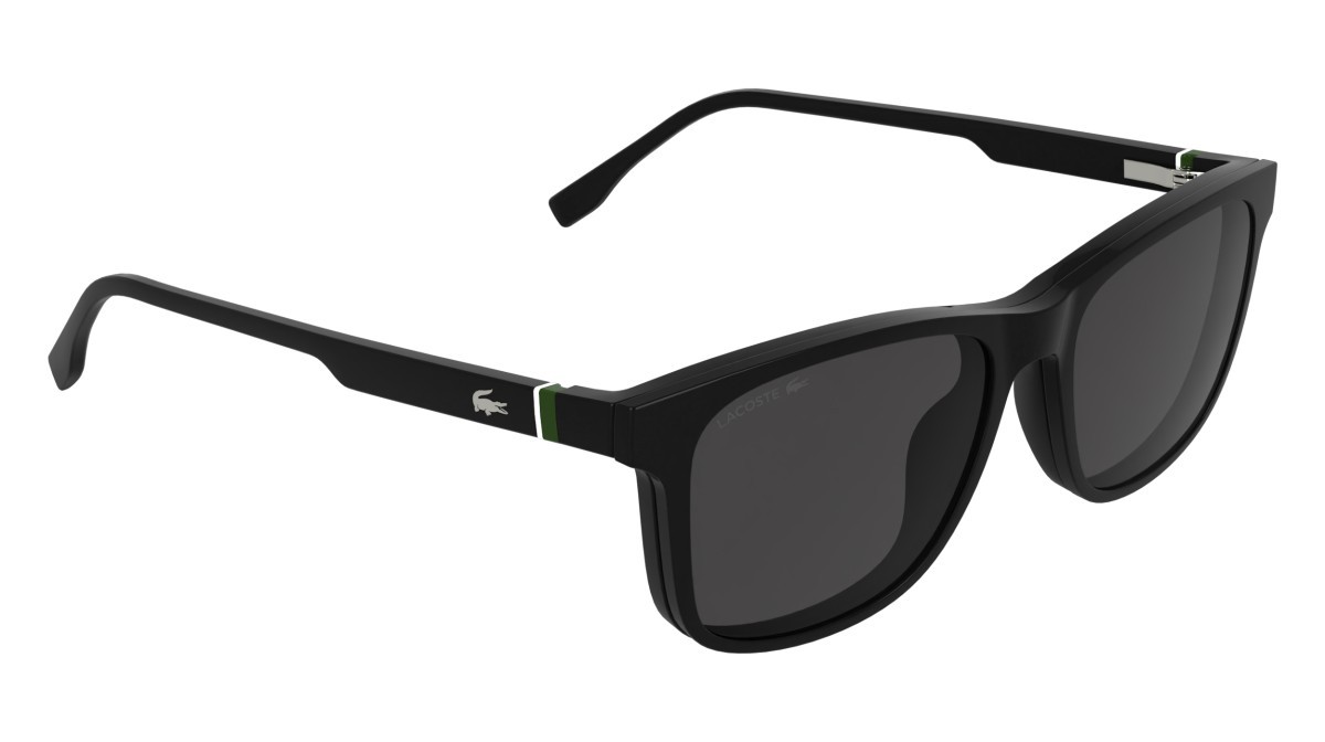 Eyeglasses Lacoste L4007MAG-SET (001) color black shape rectangle lenses solid grey