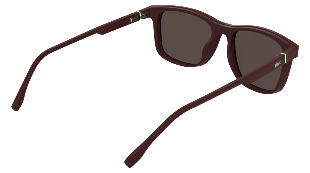 Eyeglasses Lacoste L4007MAG-SET (601) color burgundy shape rectangle lenses solid brown
