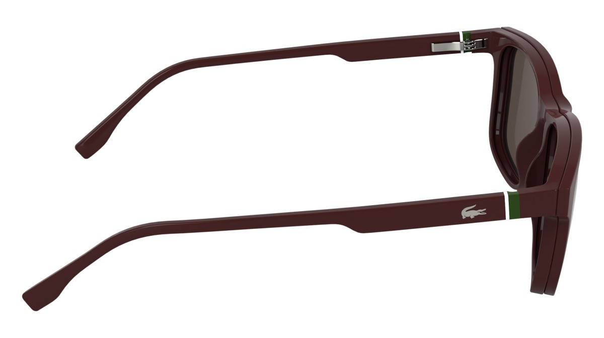 Eyeglasses Lacoste L4007MAG-SET (601) color burgundy shape rectangle lenses solid brown