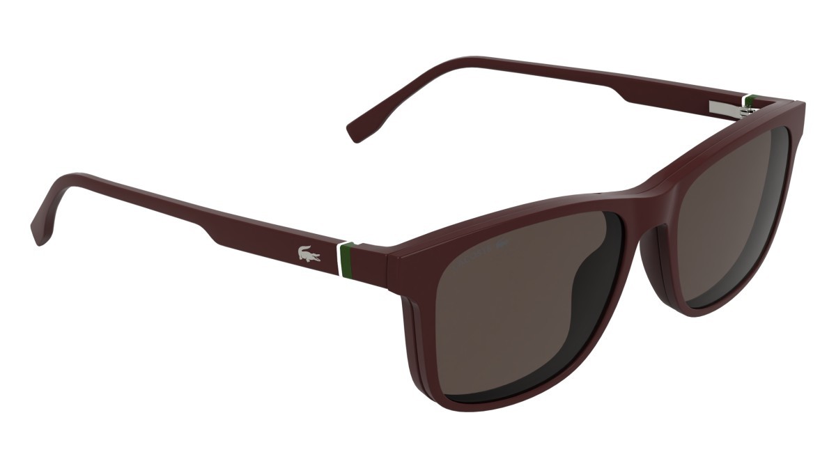 Eyeglasses Lacoste L4007MAG-SET (601) color burgundy shape rectangle lenses solid brown
