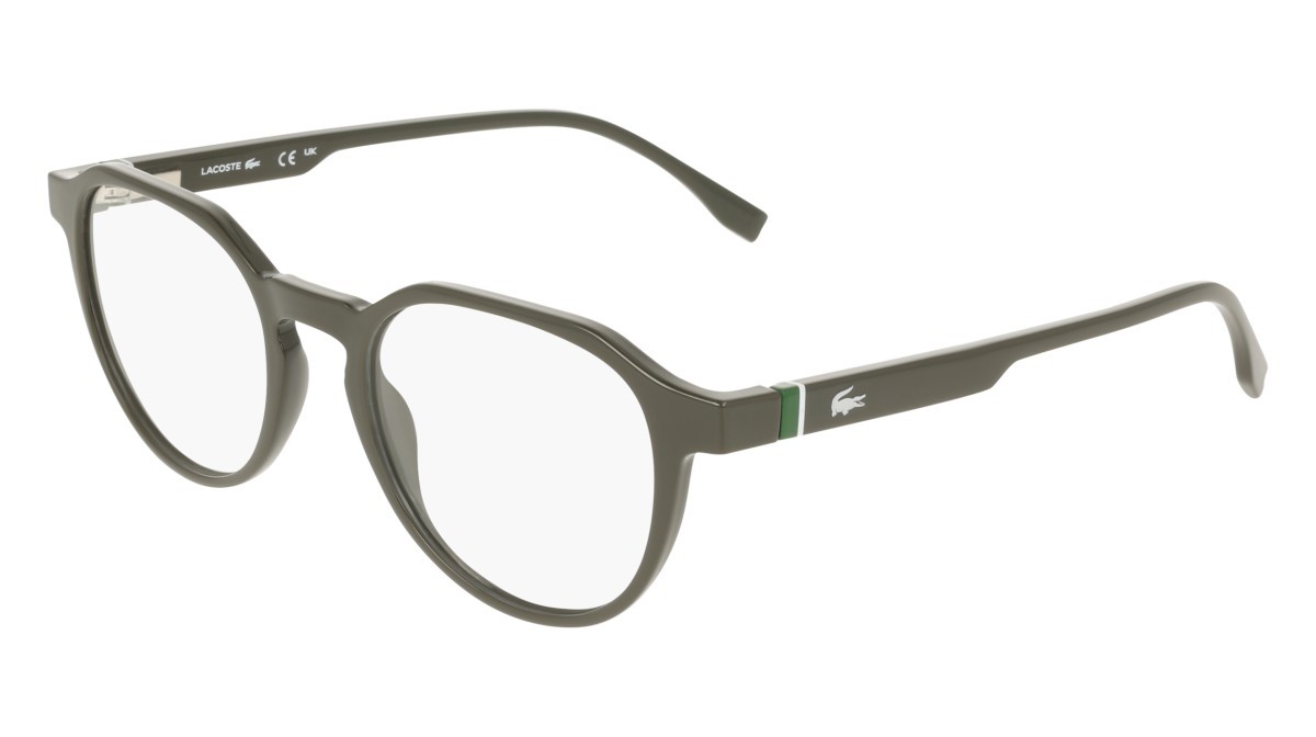 Eyeglasses Lacoste L4008MAG-SET (275) color khaki shape rectangle lenses solid khaky