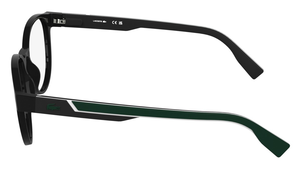 Eyeglasses Lacoste L4009MAG-SET (001) color black shape rectangle lenses solid green