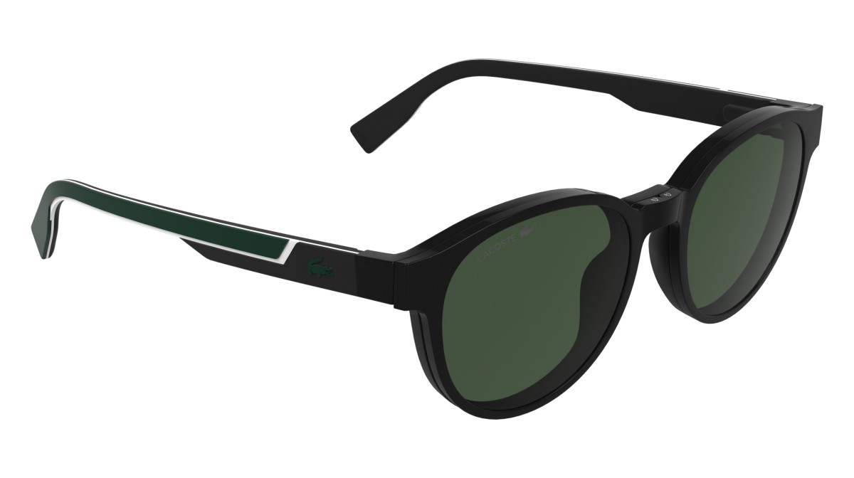 Eyeglasses Lacoste L4009MAG-SET (001) color black shape rectangle lenses solid green