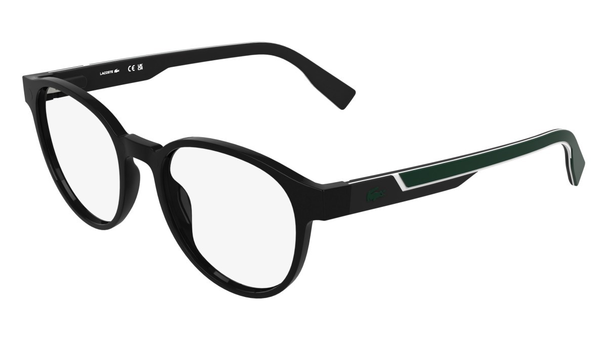 Eyeglasses Lacoste L4009MAG-SET (001) color black shape rectangle lenses solid green