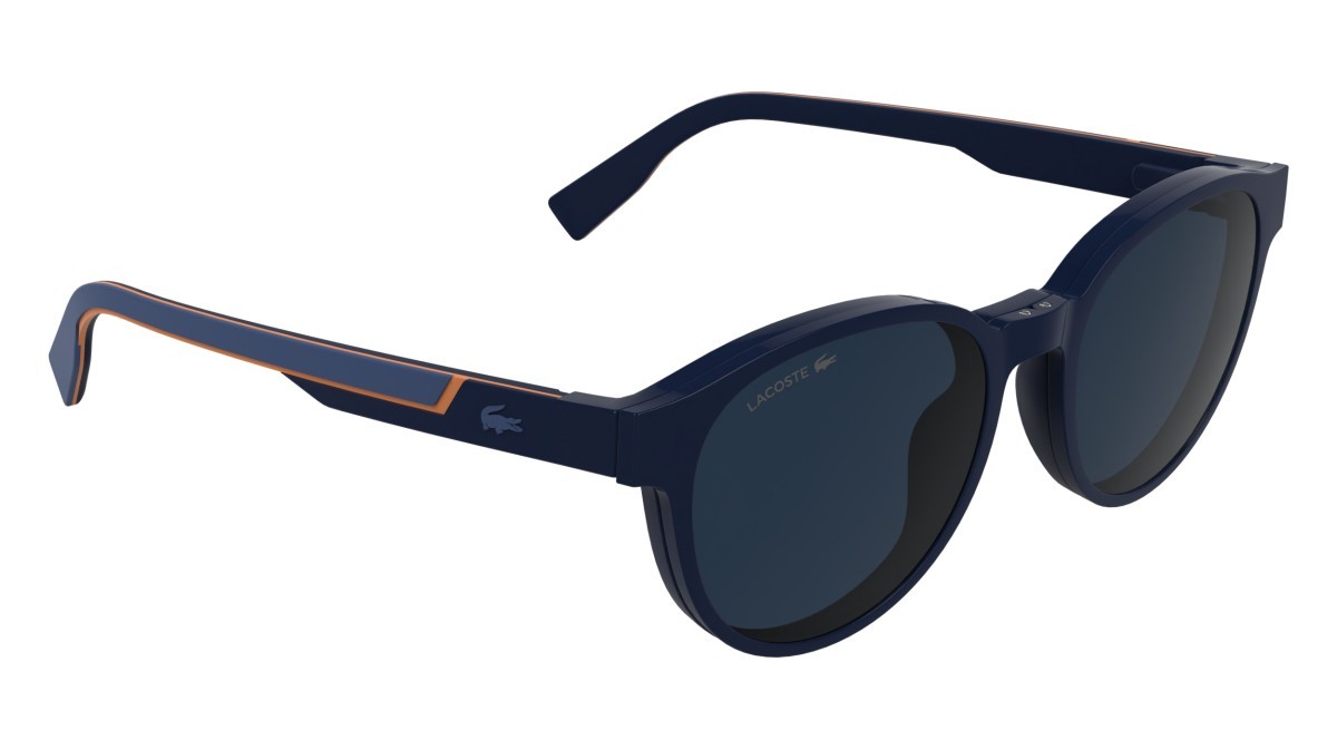 Eyeglasses Lacoste L4009MAG-SET (410) color blue shape rectangle lenses solid blue