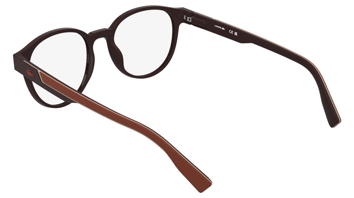 Eyeglasses Lacoste L4009MAG-SET (601) color burgundy shape rectangle lenses solid brown