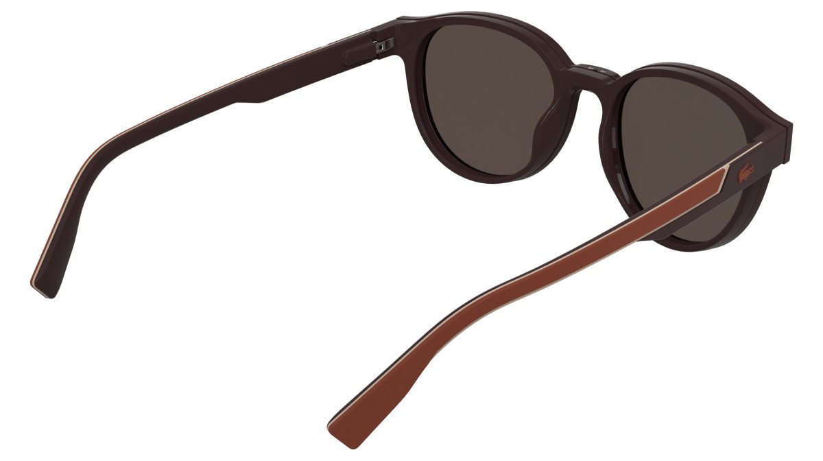 Eyeglasses Lacoste L4009MAG-SET (601) color burgundy shape rectangle lenses solid brown