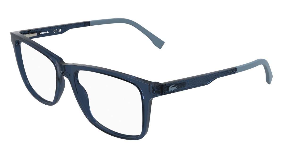 Eyeglasses Lacoste L4013 (410) color transparent blue shape rectangle 