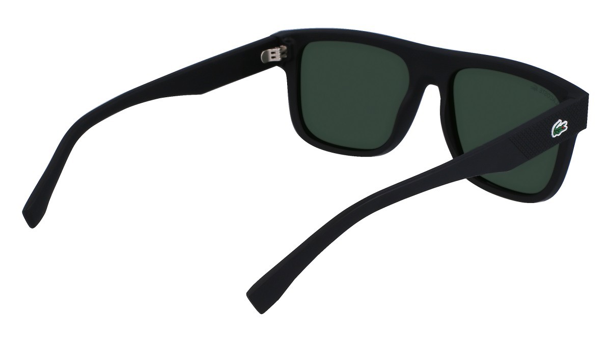 Sonnenbrillen Lacoste L6001S (002) farbe matte black form rechteckig gläser solid green