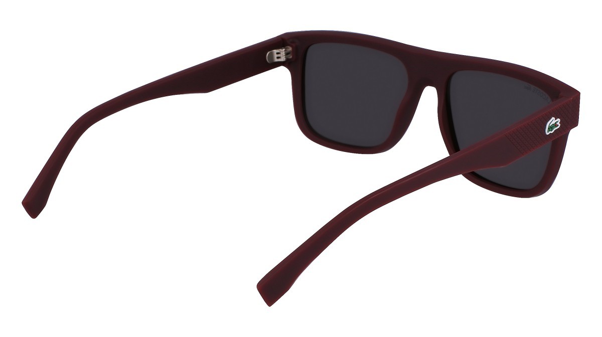 Sonnenbrillen Lacoste L6001S (603) farbe dark red form rechteckig gläser solid grey