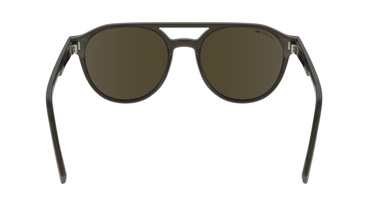 Occhiali da sole Lacoste L6008S (035) colore transparent  grey forma ovale lenti solid brown