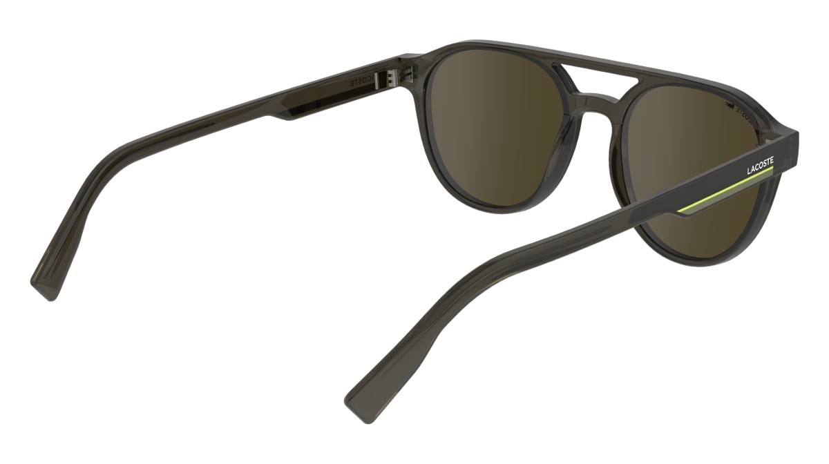 Occhiali da sole Lacoste L6008S (035) colore transparent  grey forma ovale lenti solid brown