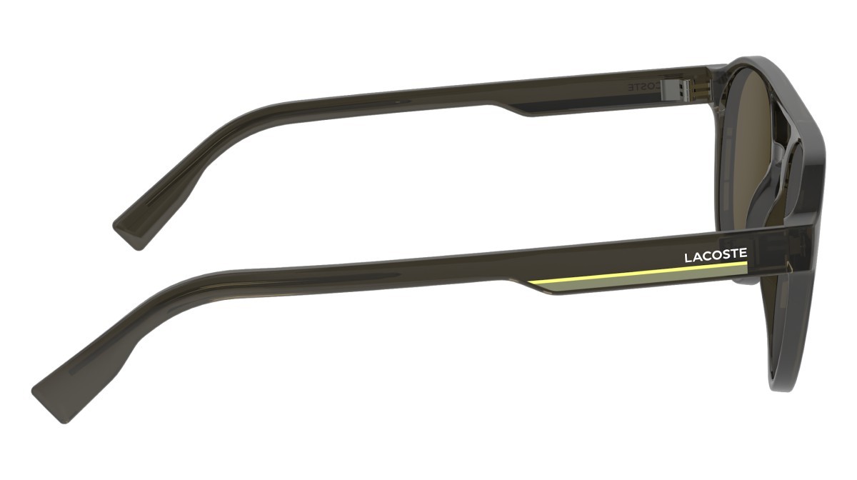 Occhiali da sole Lacoste L6008S (035) colore transparent  grey forma ovale lenti solid brown
