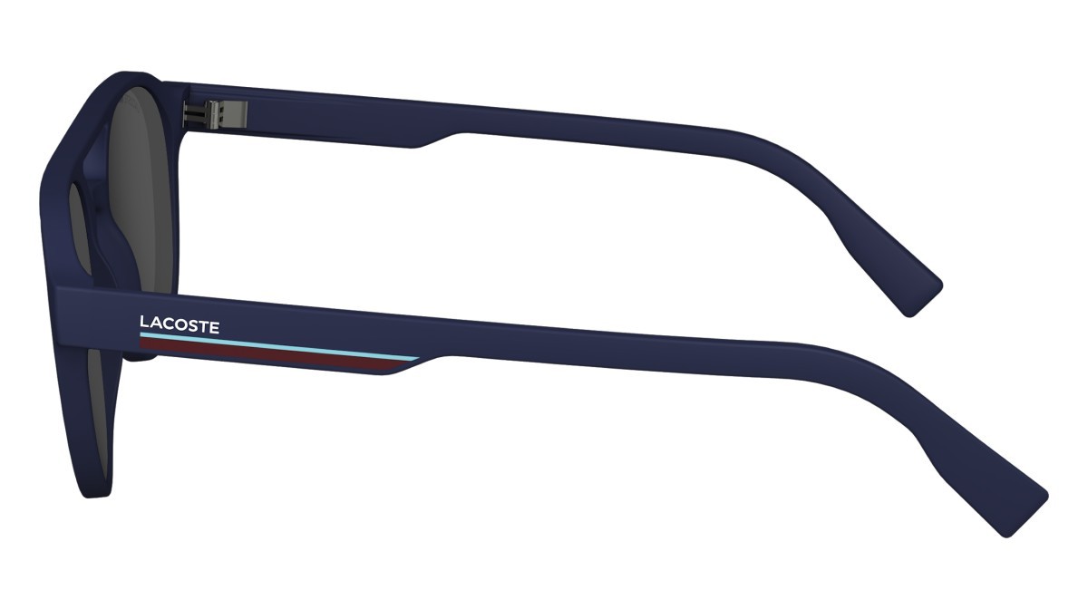 Occhiali da sole Lacoste L6008S (424) colore matte blue forma ovale lenti solid smoke