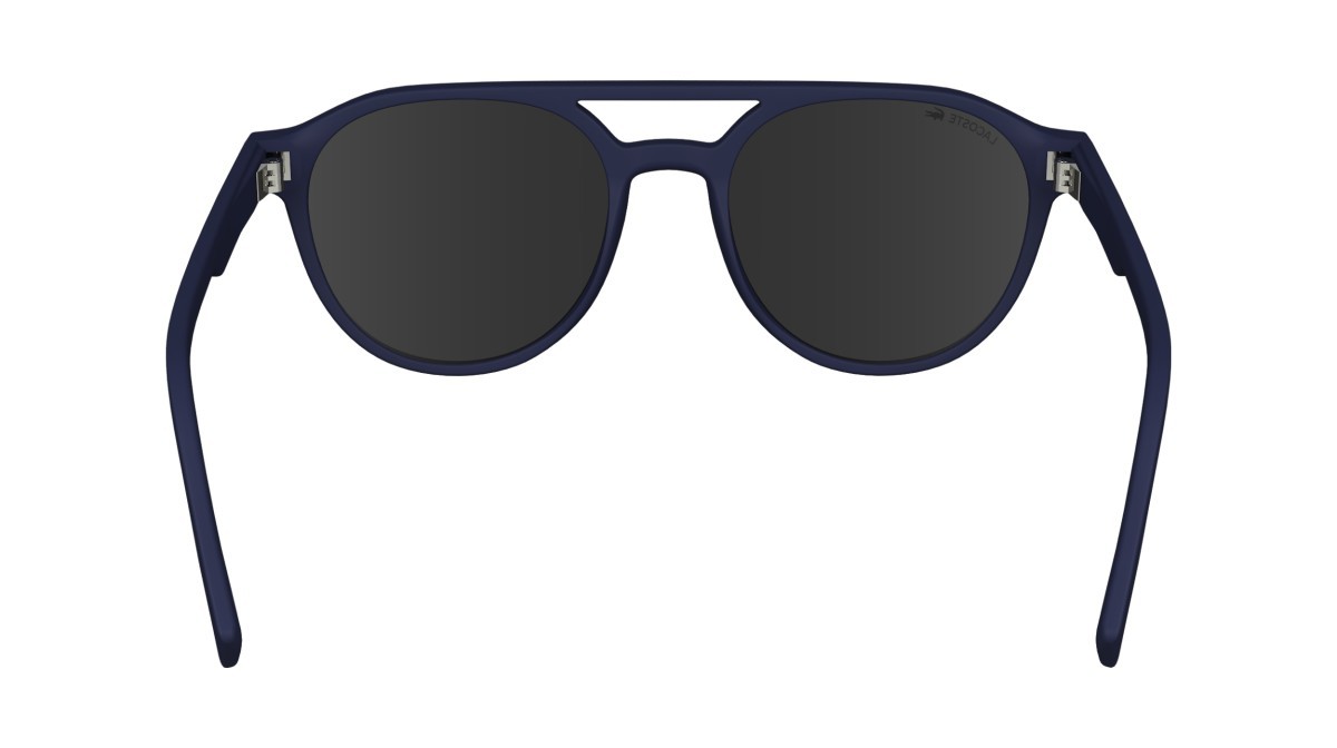 Occhiali da sole Lacoste L6008S (424) colore matte blue forma ovale lenti solid smoke