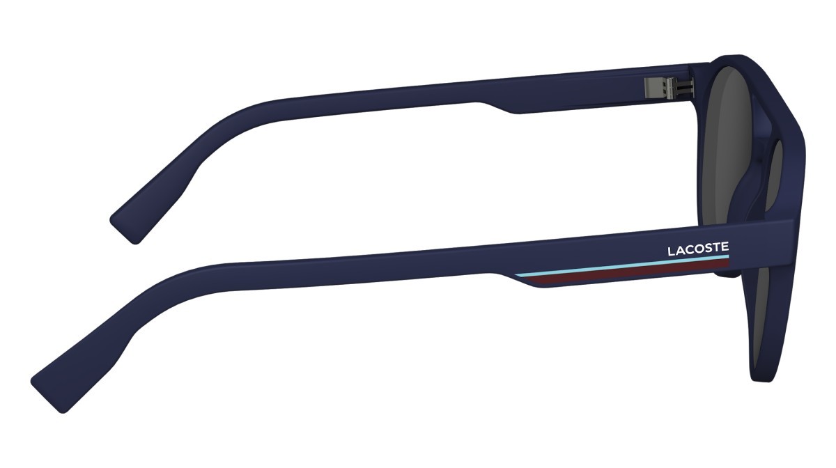 Occhiali da sole Lacoste L6008S (424) colore matte blue forma ovale lenti solid smoke