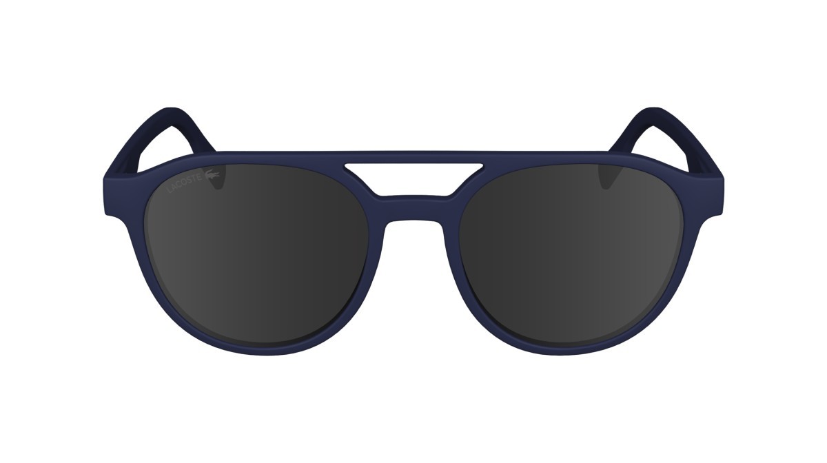 Occhiali da sole Lacoste L6008S (424) colore matte blue forma ovale lenti solid smoke
