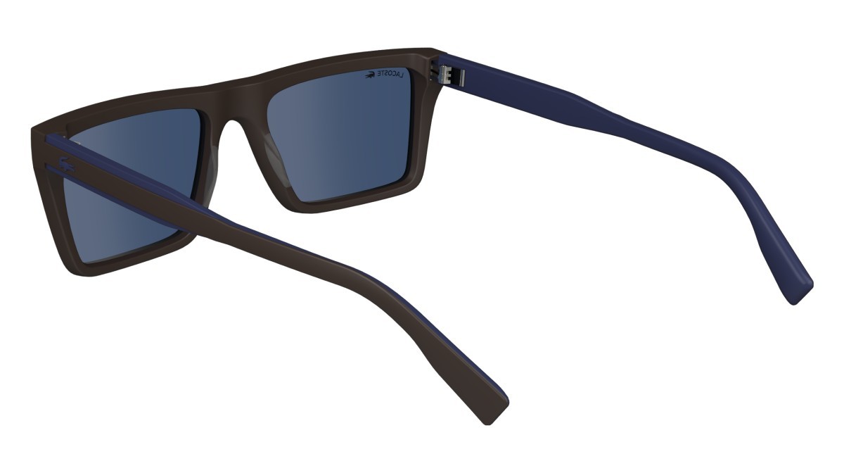 Sonnenbrillen Lacoste L6009S (210) farbe matte brown form rechteckig gläser solid blue