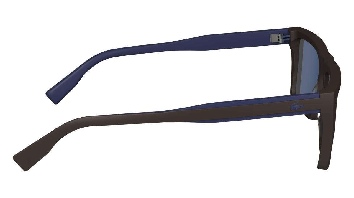 Sonnenbrillen Lacoste L6009S (210) farbe matte brown form rechteckig gläser solid blue