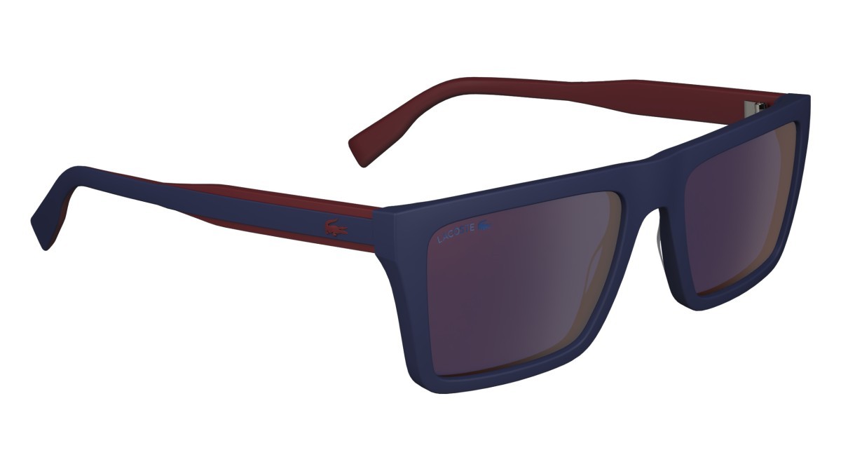 Sonnenbrillen Lacoste L6009S (424) farbe matte blue form rechteckig gläser sold blue flash