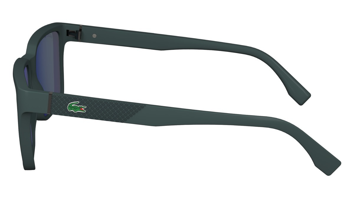 Sunglasses Lacoste L6011S (301) color green shape rectangle lenses solid  green flash mirror