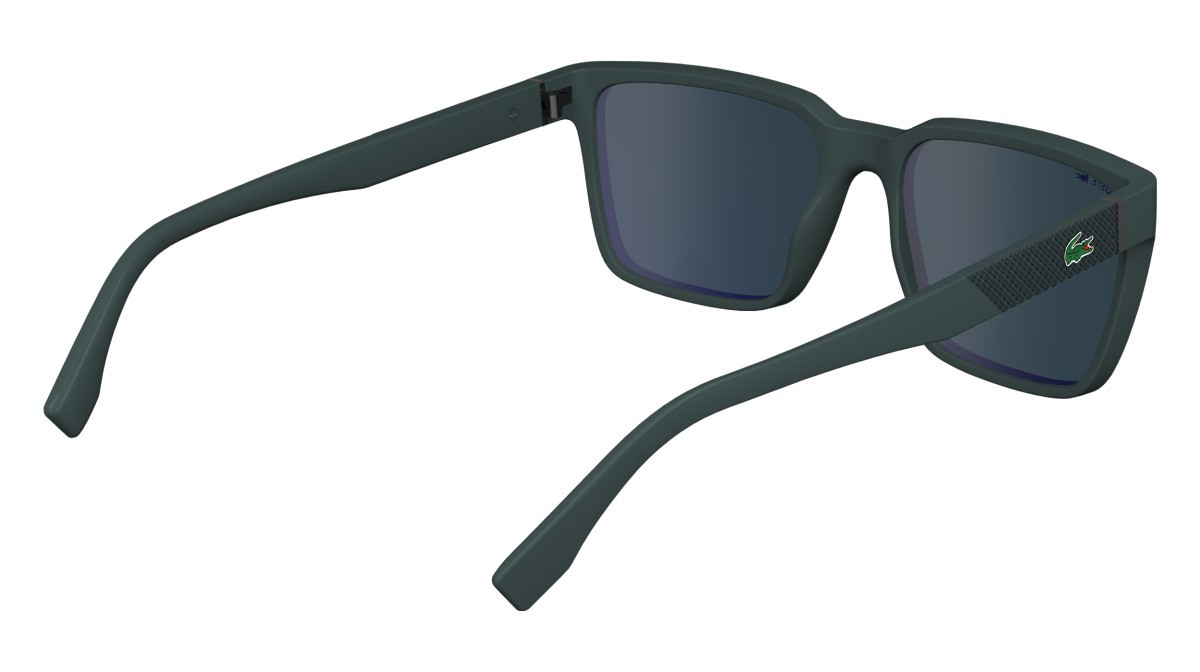 Sunglasses Lacoste L6011S (301) color green shape rectangle lenses solid  green flash mirror