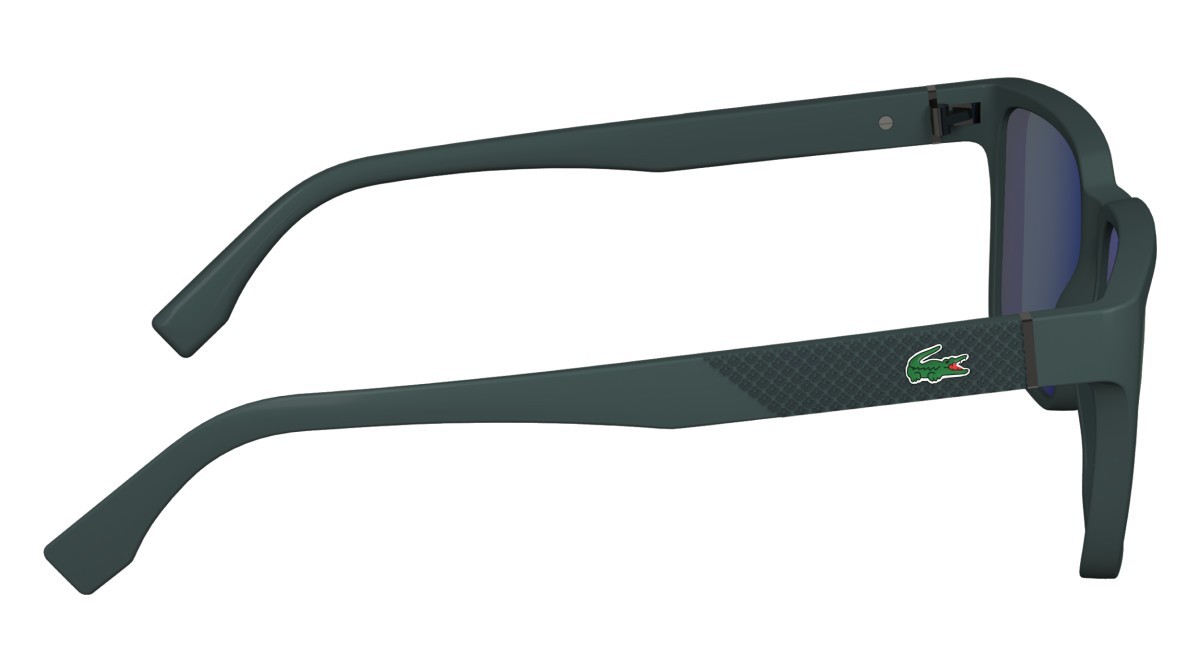 Sunglasses Lacoste L6011S (301) color green shape rectangle lenses solid  green flash mirror