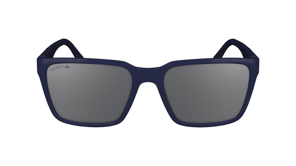 Occhiali da sole Lacoste L6011S (424) colore blue forma rettangolare lenti solid grey mirror