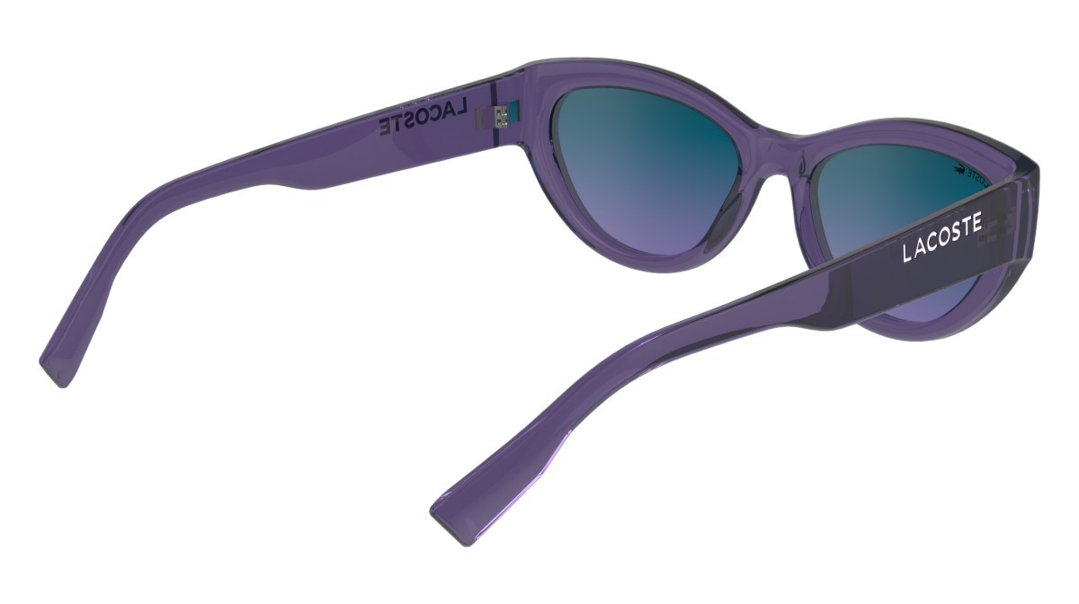 Sonnenbrillen Lacoste L6013S (513) farbe transparent purple form cat-eye gläser gradient blue purple