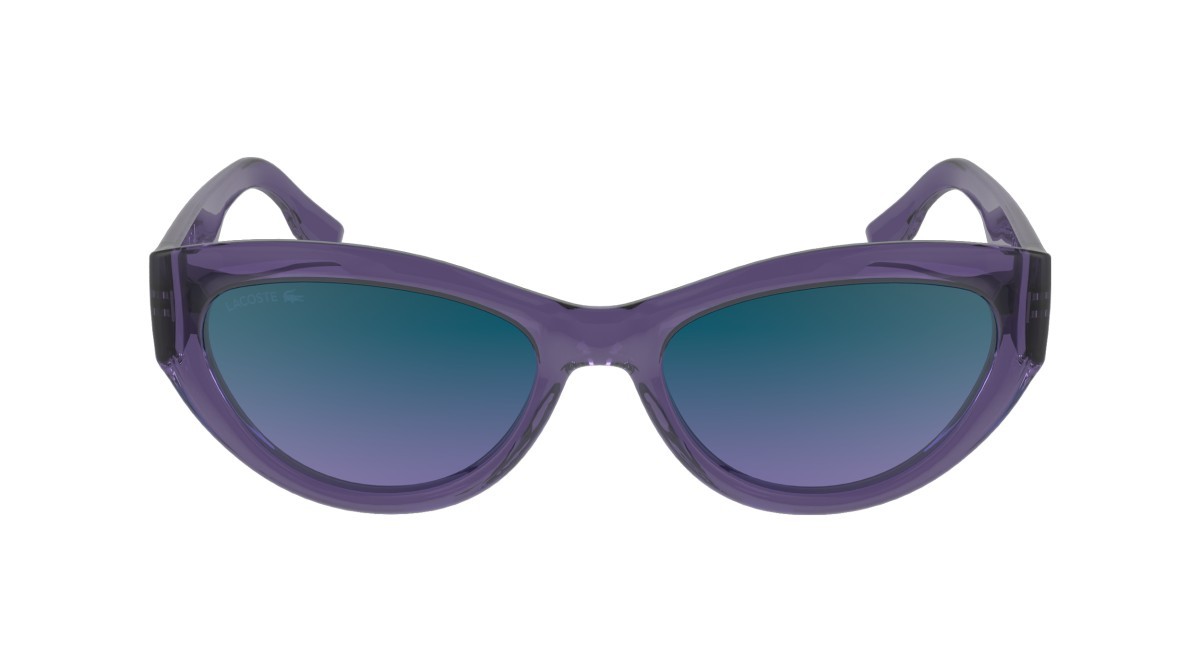 Sonnenbrillen Lacoste L6013S (513) farbe transparent purple form cat-eye gläser gradient blue purple
