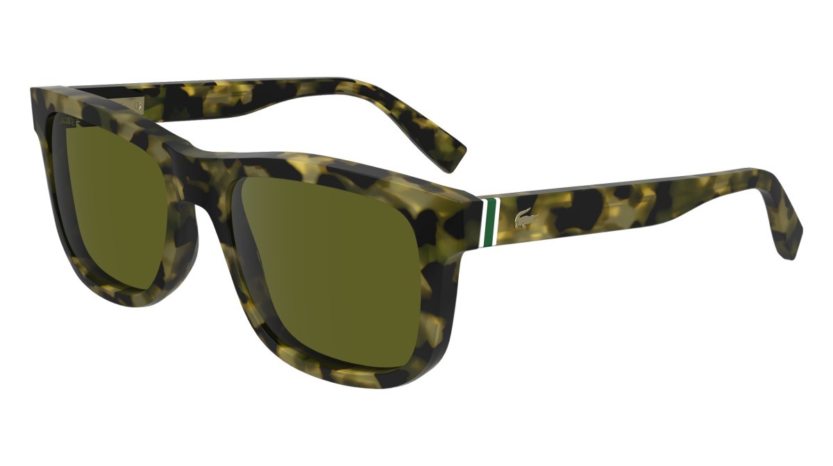 Sonnenbrillen Lacoste L6014S (220) farbe tokyo havana form rechteckig gläser solid khaki