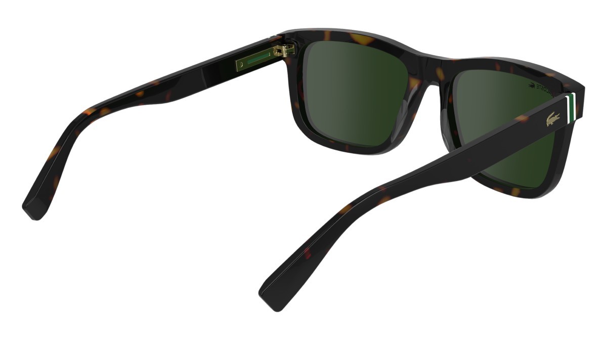 Sonnenbrillen Lacoste L6014S (230) farbe dark havana form rechteckig gläser solid green