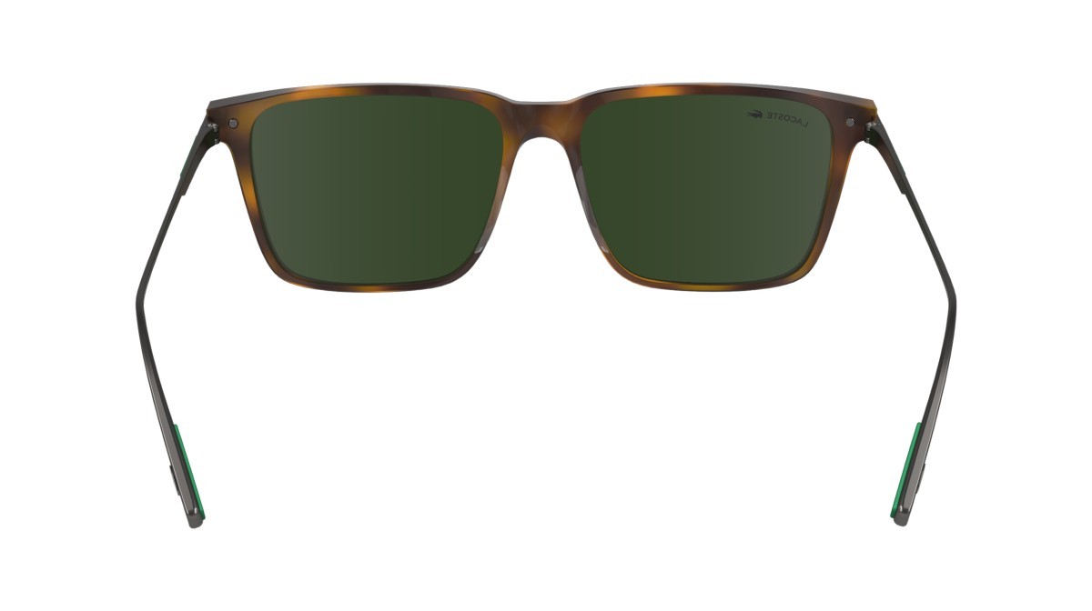 Sonnenbrillen Lacoste L6017S (214) farbe havana form rechteckig gläser solid green