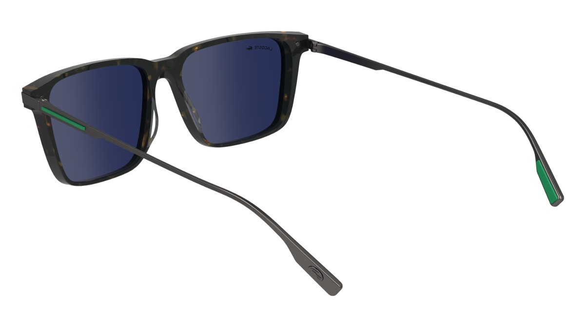Sonnenbrillen Lacoste L6017S (230) farbe dark havana form rechteckig gläser solid blue