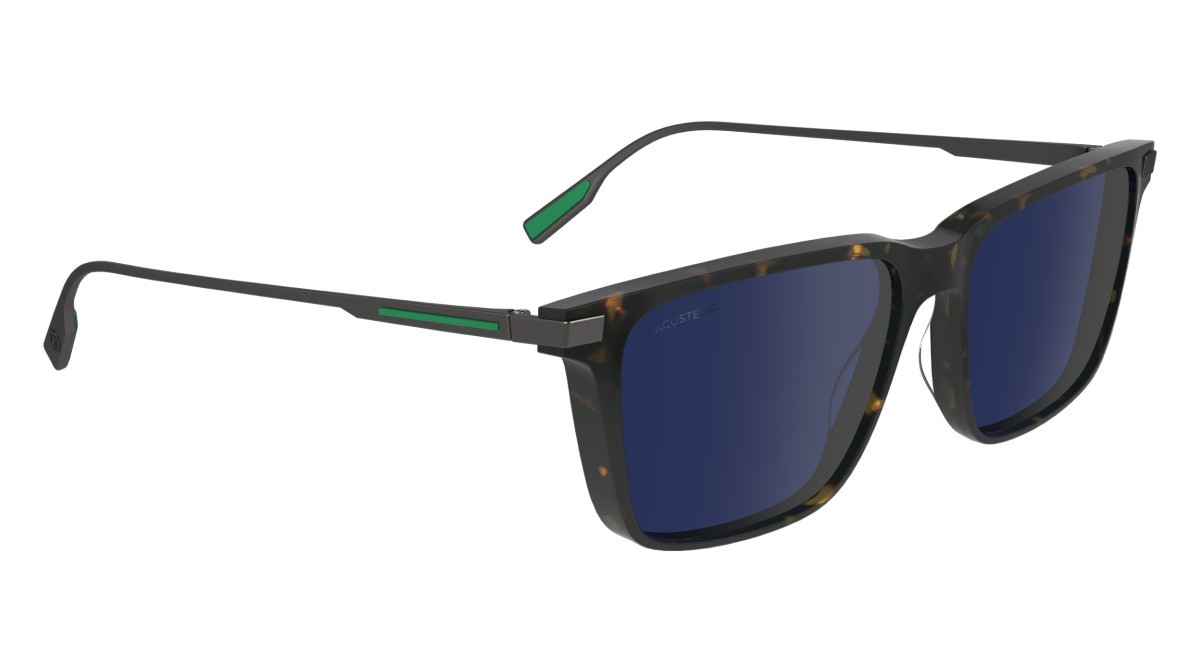 Sonnenbrillen Lacoste L6017S (230) farbe dark havana form rechteckig gläser solid blue
