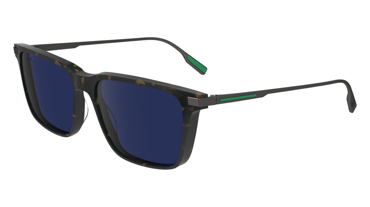 Sonnenbrillen Lacoste L6017S (230) farbe dark havana form rechteckig gläser solid blue