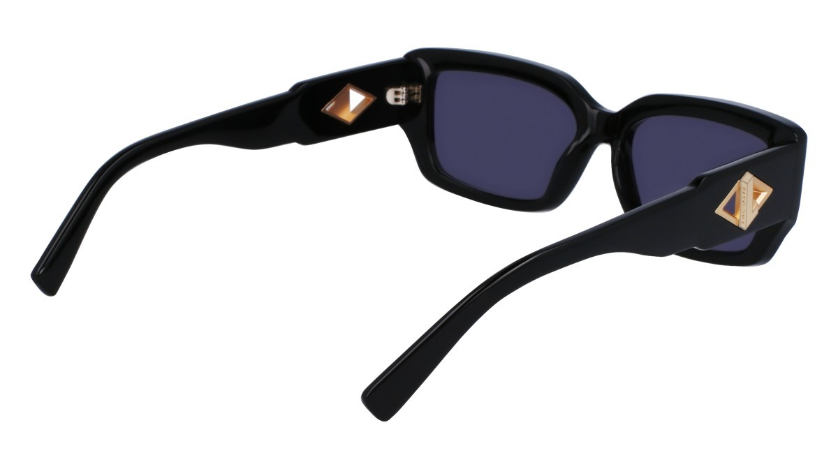 Sonnenbrillen Lacoste L6021S (001) farbe black form rechteckig gläser solid grey