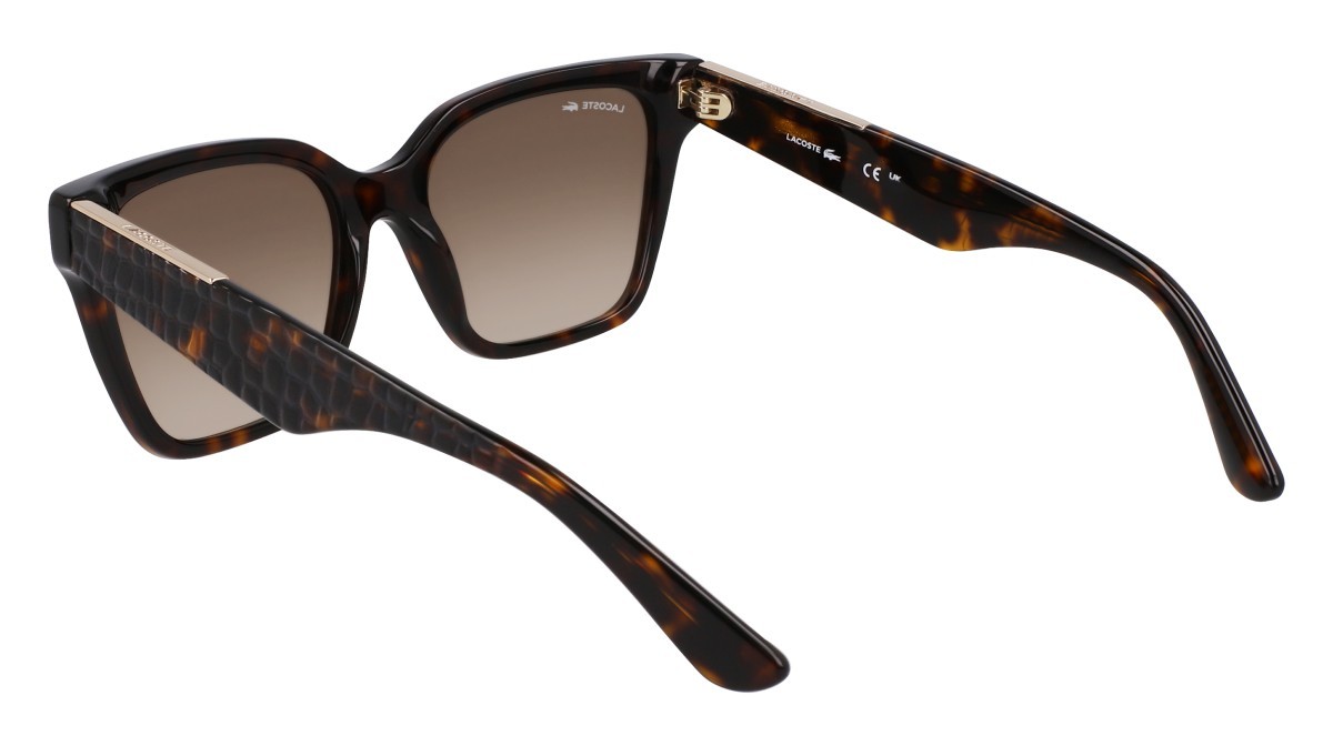 Sonnenbrillen Lacoste L6022S (230) farbe dark havana form rechteckig gläser gradient khaki