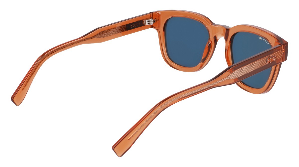 Sunglasses Lacoste L6023S (204) color brick shape oval lenses solid blue