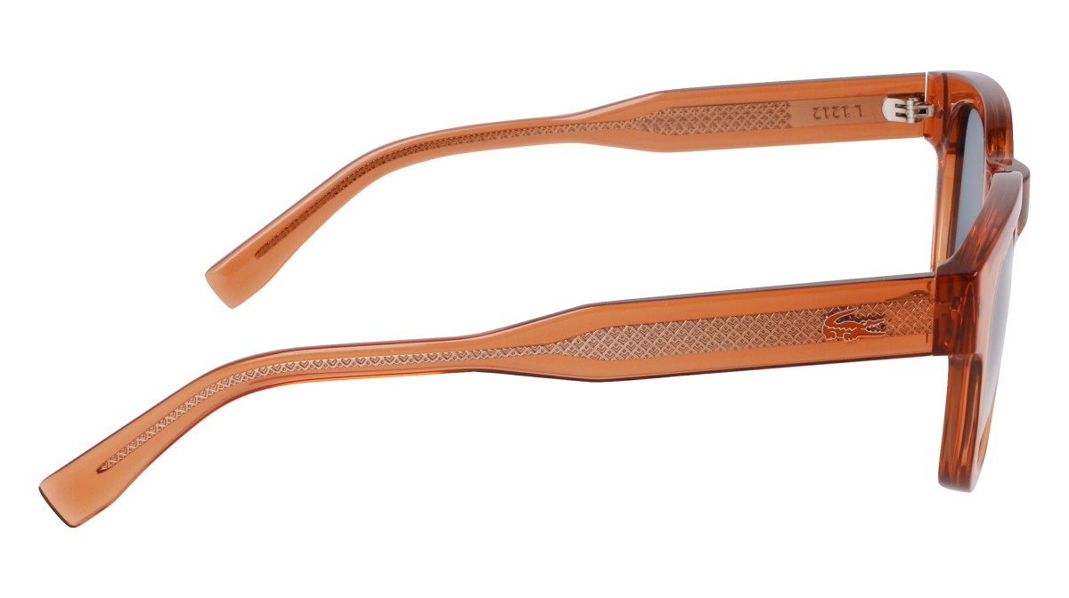 Sunglasses Lacoste L6023S (204) color brick shape oval lenses solid blue