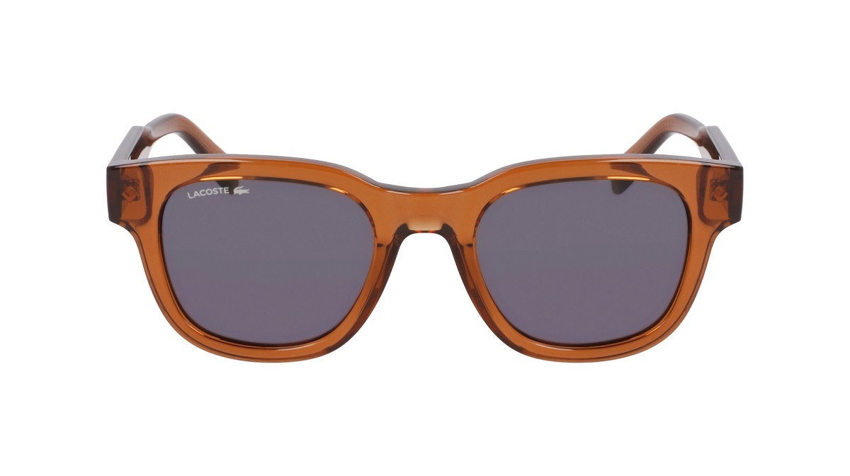 Sunglasses Lacoste L6023S (210) color brown shape oval lenses solid grey