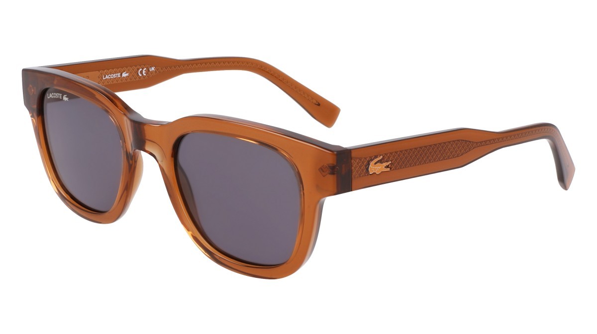 Sunglasses Lacoste L6023S (210) color brown shape oval lenses solid grey