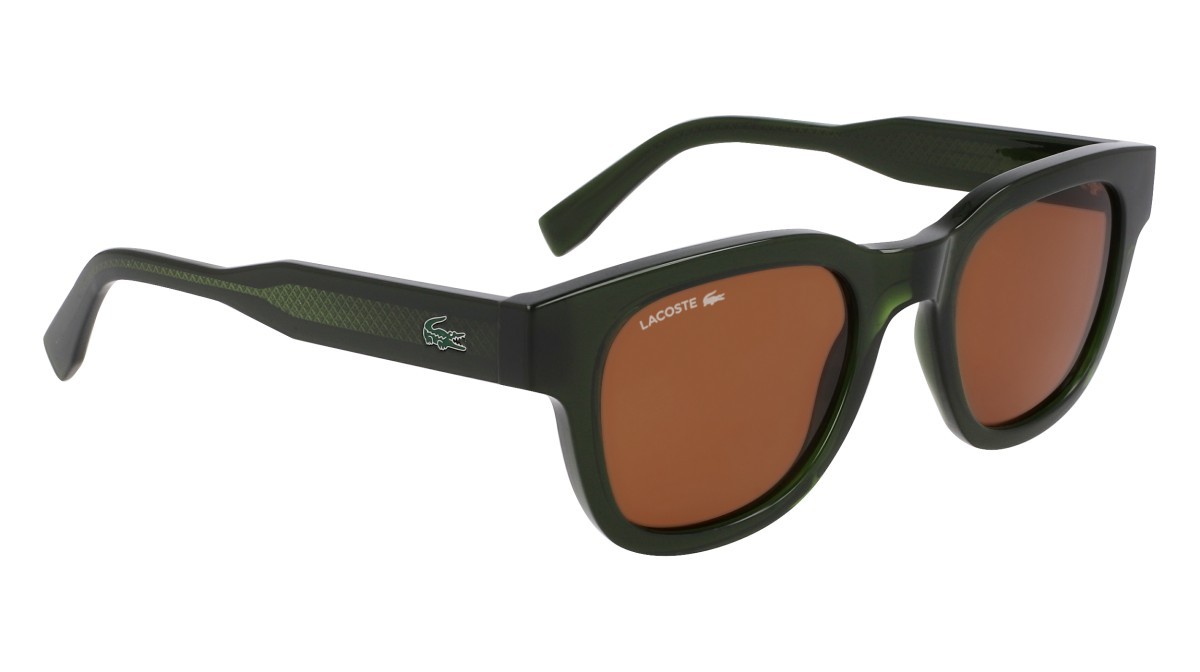 Sunglasses Lacoste L6023S (275) color khaki shape oval lenses solid brown