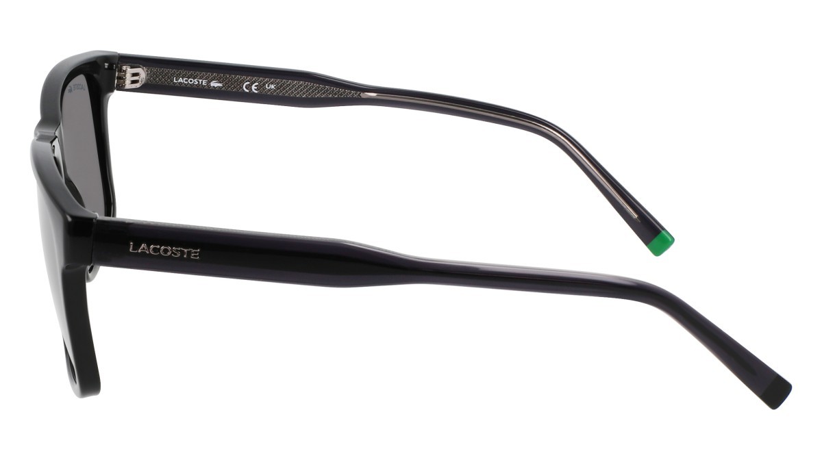 Sonnenbrillen Lacoste L6025S (001) farbe black form rechteckig gläser solid grey