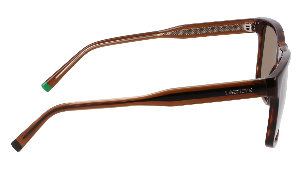 Sonnenbrillen Lacoste L6025S (219) farbe havana brown form rechteckig gläser solid brown
