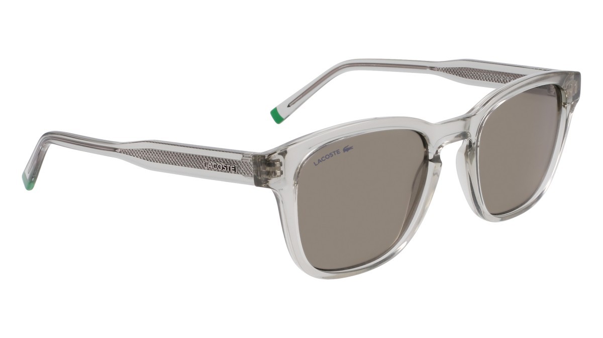 Sunglasses Lacoste L6026S N (038) color light grey shape rectangle 